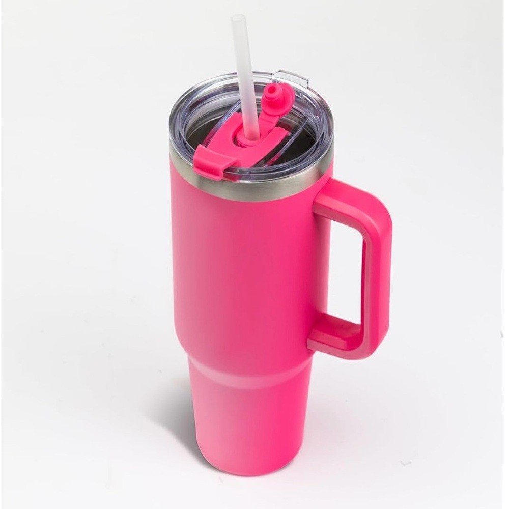 GO BLUE with Pink NIB Michigan Wolverines 40oz Tumbler W/ Straw - Picture 2 of 5